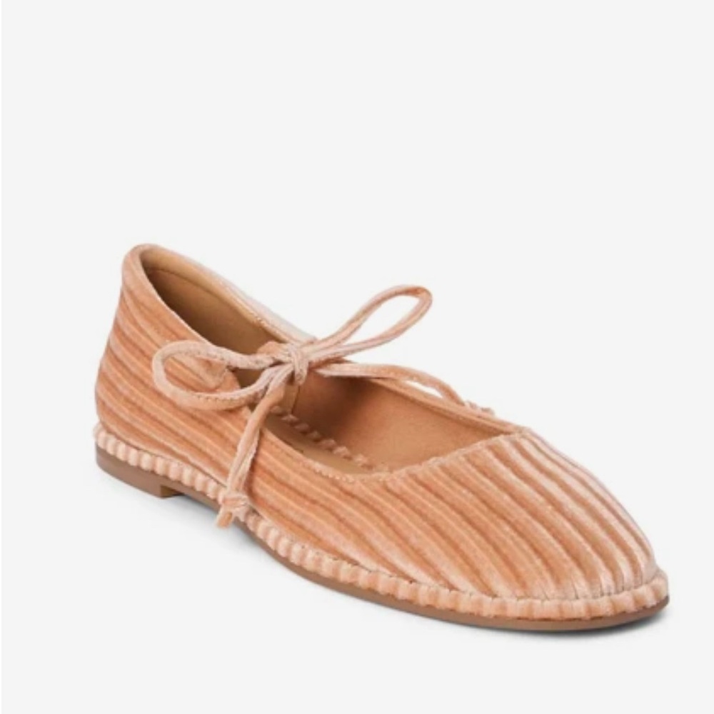 Coconuts Gerry Flat - Rose Gold Velvet Ballet Flats